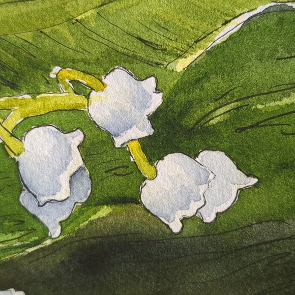Lily Of The valley Original Watercolour - Picture 3 of 6